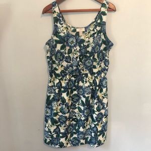 Pretty LOFT Blue Floral Dress Size 6 EUC
